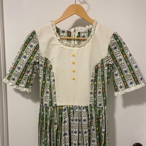 Handmade vintage prairie frontier full length dress S